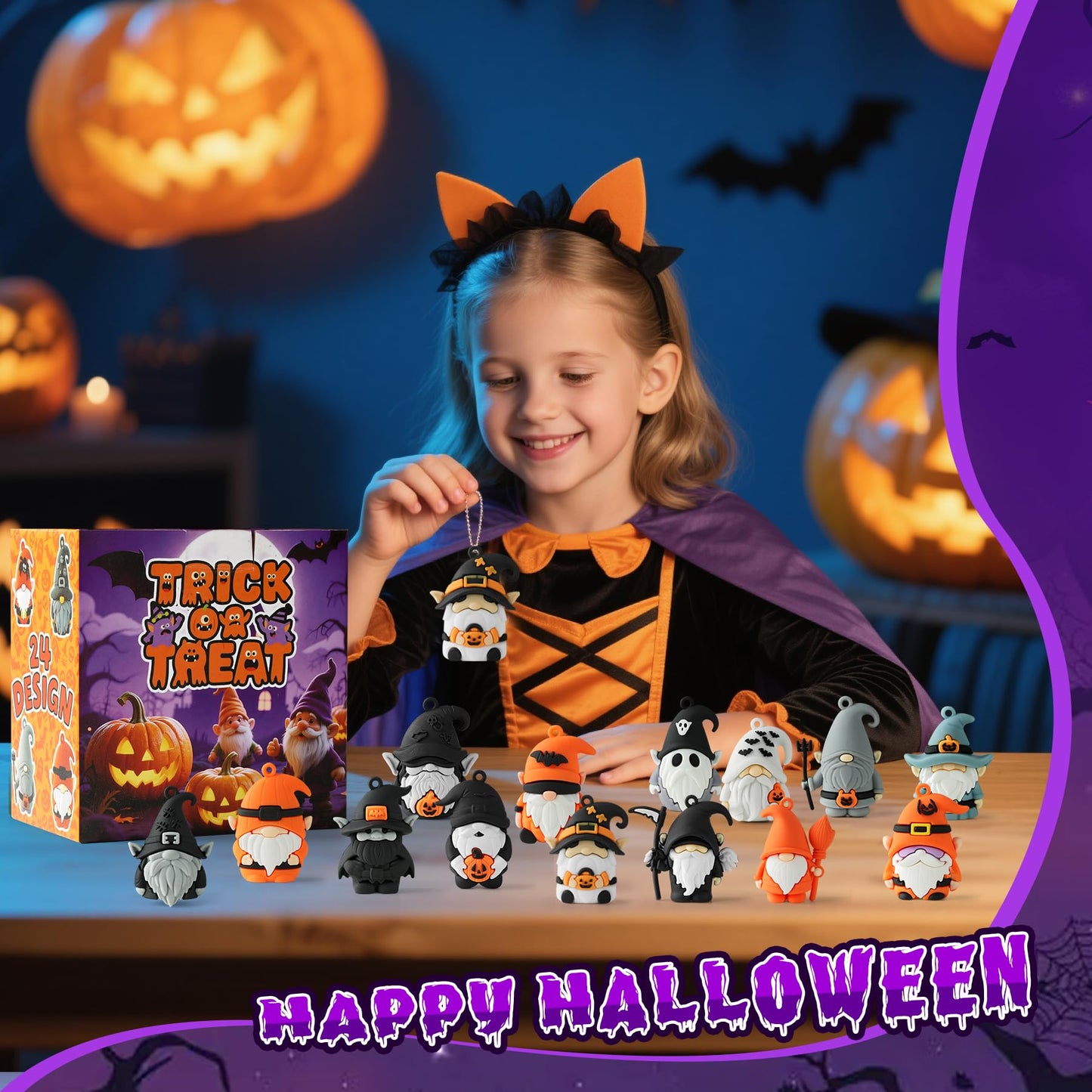 Compareye 36 Pcs Mini Gnome Figures – 1.6" Halloween Party Favors, Dollhouse Decor, Keychains, Trick-or-Treat Gifts for Kids & Adults