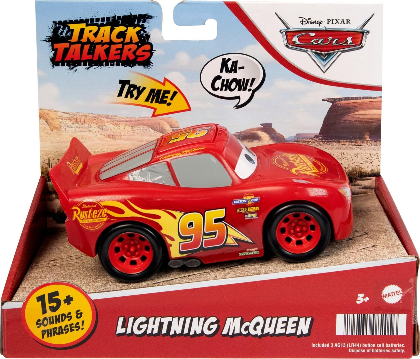 Mattel Disney Pixar Cars Track Talkers Toy Vehicles, Lightning McQueen Talking Car, 5.5-inch Character Collectible