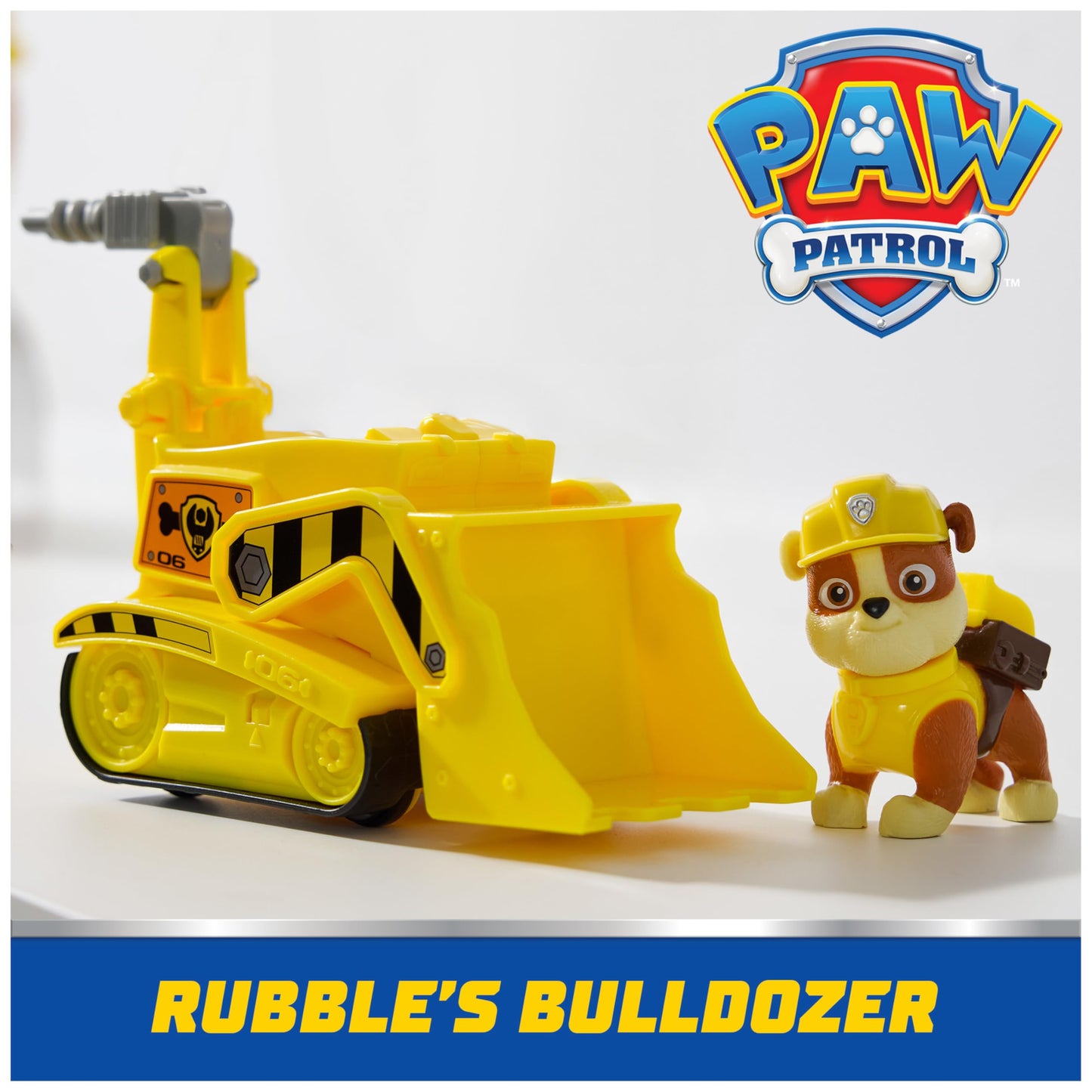 PAW Patrol, Rubble’s Bulldozer Toy Truck with Collectible Action Figure, Sustainably Minded Kids Toys for Boys & Girls Ages 3 and Up