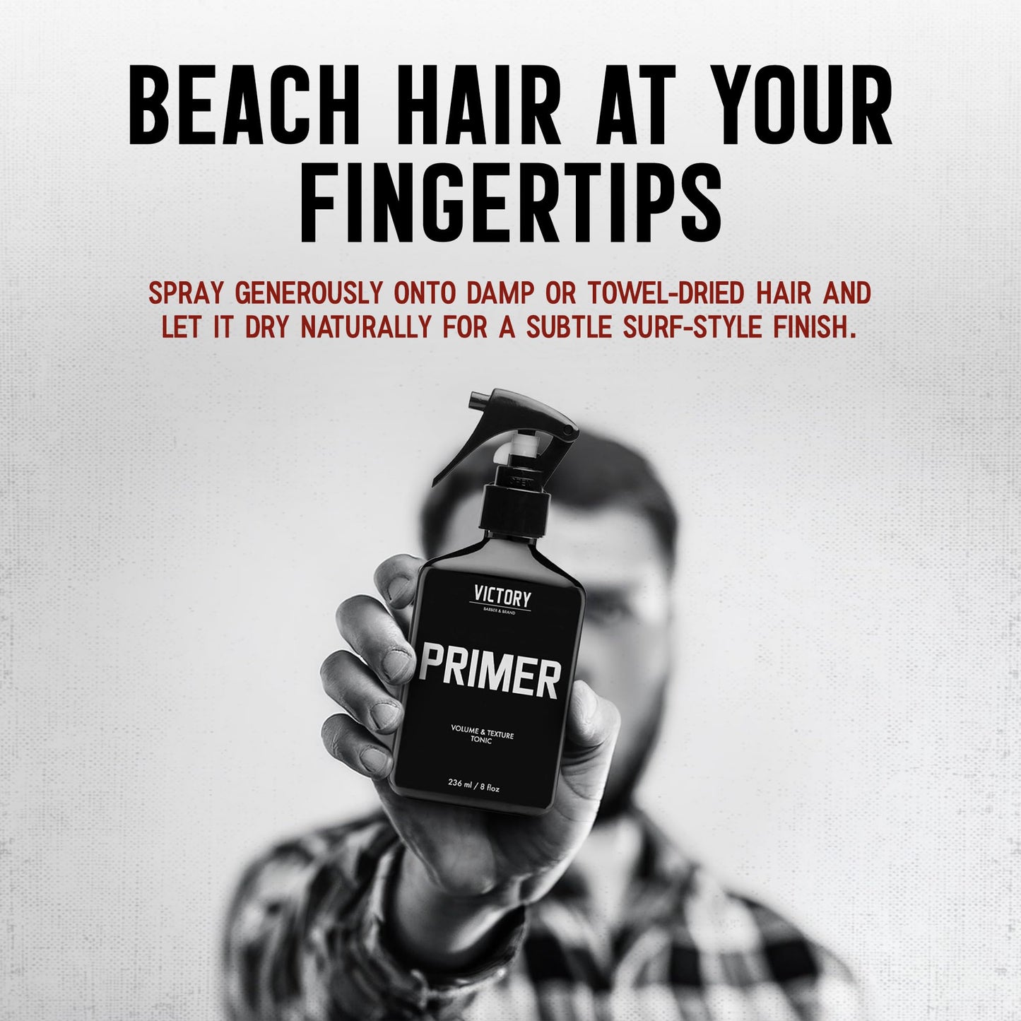 Sea Salt Thickening Spray for Men's Hair | PRIMER by Victory Barber & Brand | Made in the USA