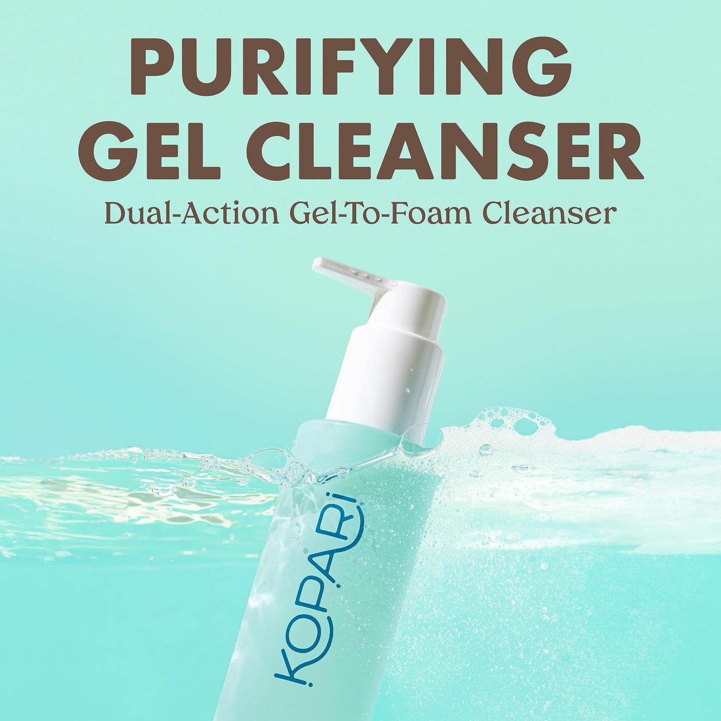 Kopari Marine Clean Gel Cleanser – Dual-Action Gel-to-Foam, Amino Acids & Vitamin B5, Gentle Nourishing Face Wash, 5 oz