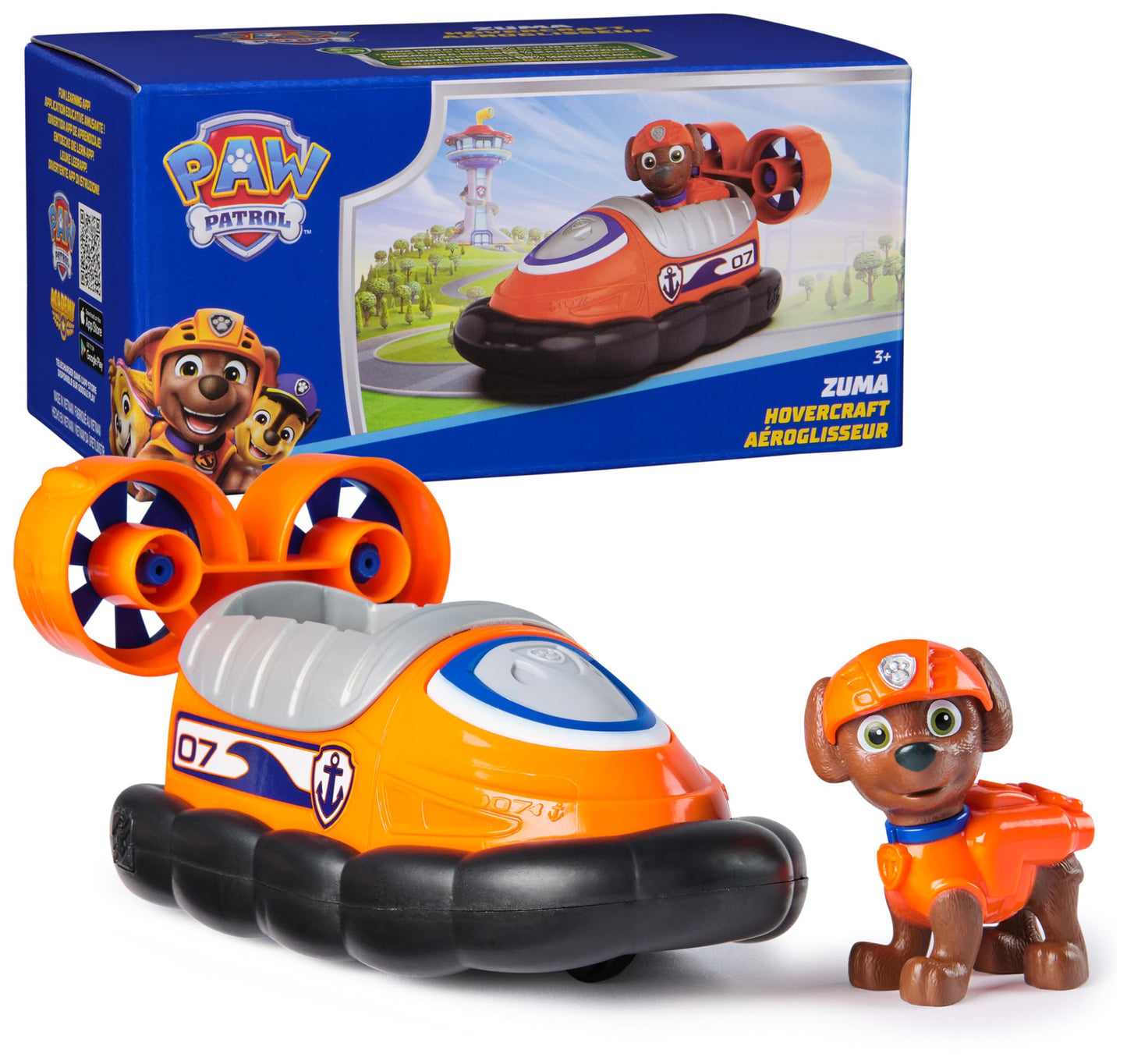 Paw Patrol, Zuma’s Hovercraft, Toy Vehicle with Collectible Action Figure, Sustainably Minded Kids Toys for Boys & Girls Ages 3 and Up