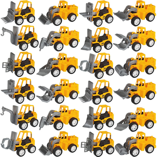 OJYUDD 24 Pcs Mini Construction Vehicles,Pull Back Engineering Vehicles,Play Figure Vehicles Toys for Birthday Party Favors,Gifts,Rewards