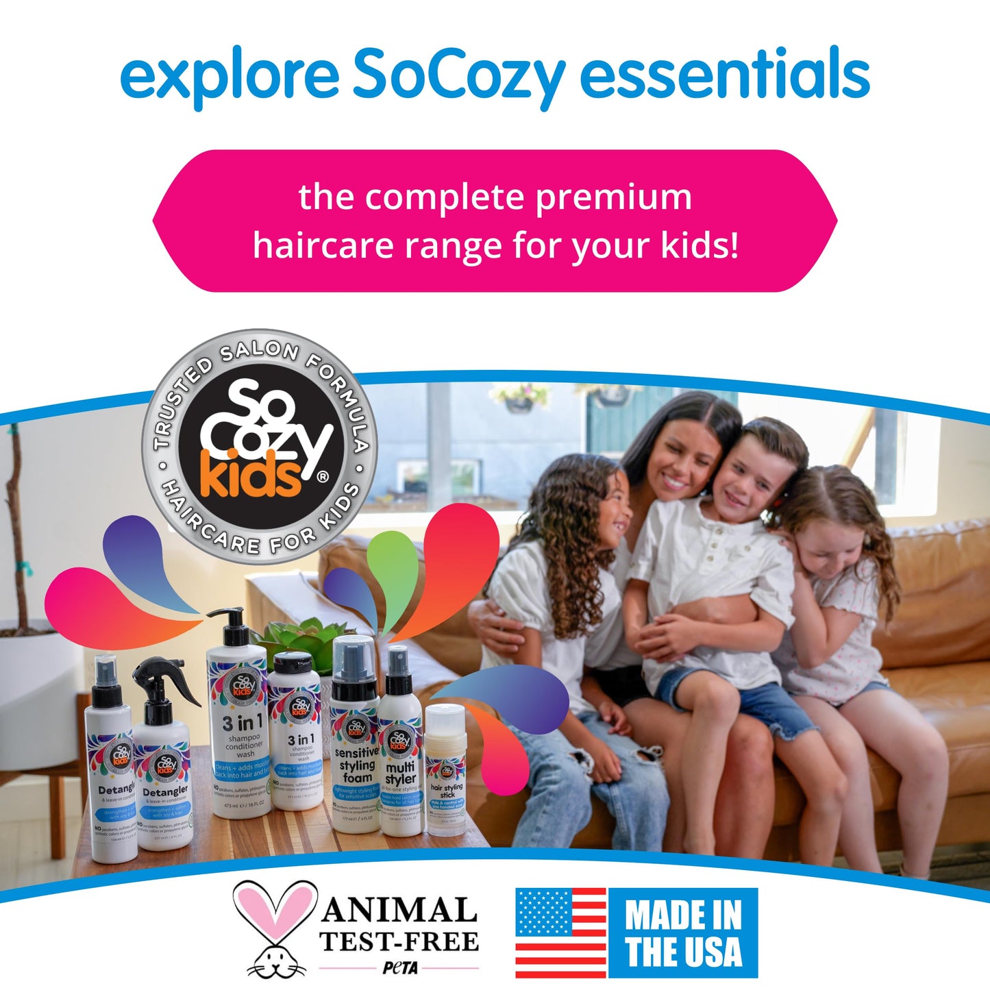 So Cozy Kids Hair Wax Stick (2 Oz) – Easy Styling & Flyaway Tamer, Slick Back & Shape with Precision, No Parabens, Sulfates or Dyes