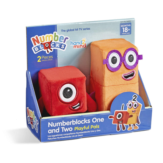 hand2mind Numberblocks One & Two Plush Toys – Soft Stuffies for Toddlers, Preschool Math Learning, Counting, & Birthday Gifts