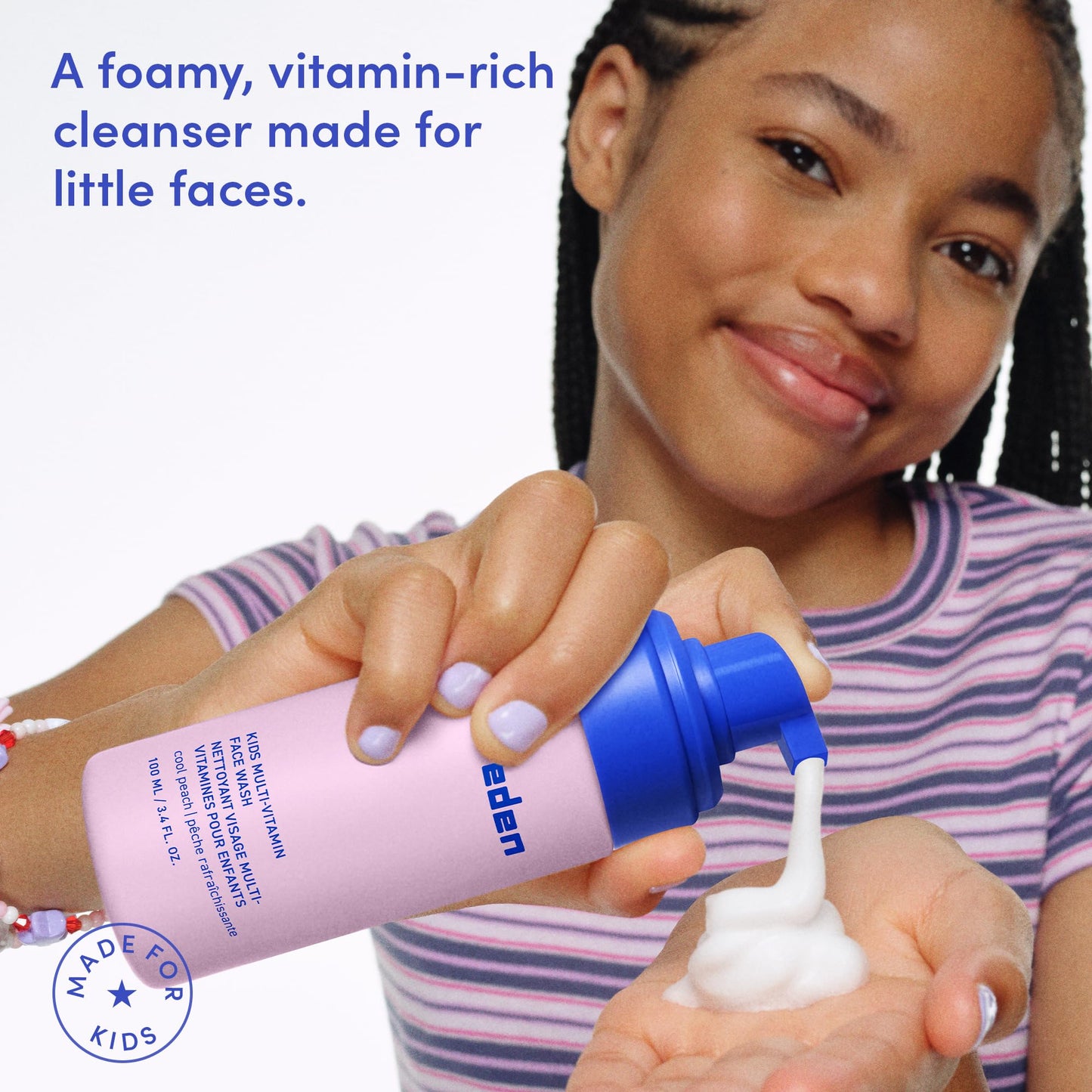 Evereden Kids Face Wash: Cool Peach, 3.4 fl oz. | Gentle Skin Care | Non-toxic and Clean Ingredients | Multi-Vitamin Skin Care for Kids