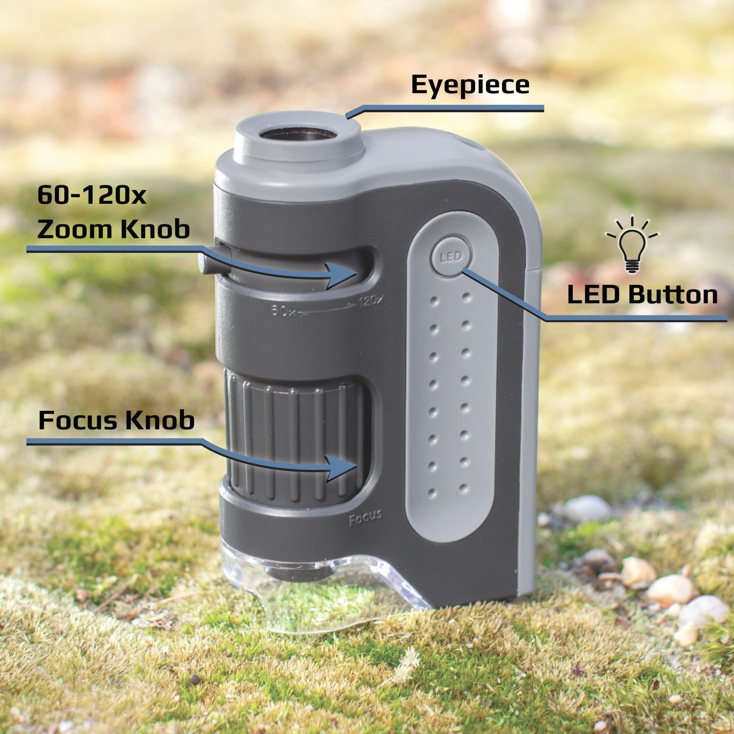 Carson MicroBrite Plus 60x-120x LED Pocket Microscope - Portable Mini Handheld Microscope for Kids & Students, STEM Science Lab Tool (MM-300)