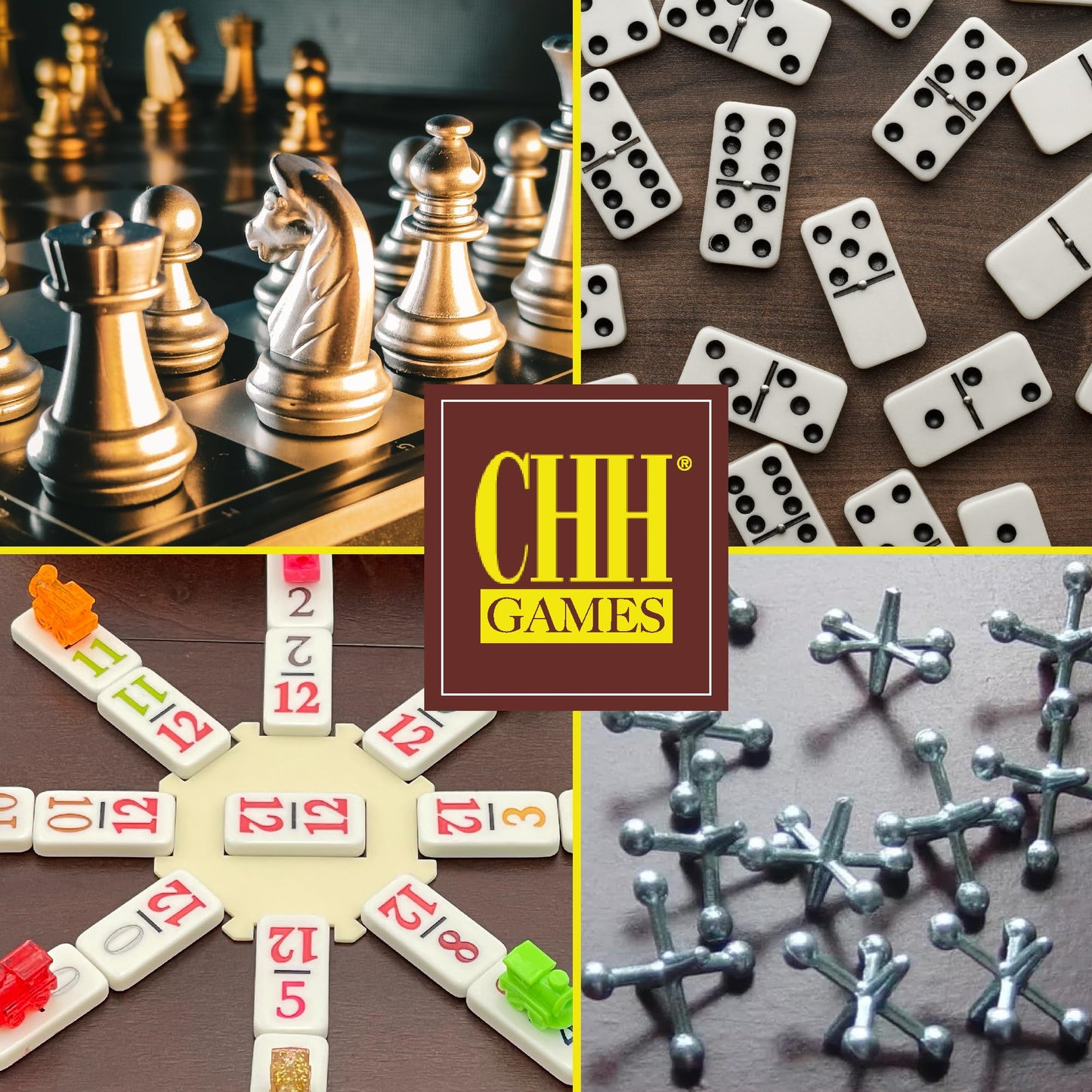 CHH Double 12 Mexican Train Number Dominoes – Travel Size with Zip Up Case, Hub & 8 Domino Trains – 91 Fun Size Numbered Dominoes