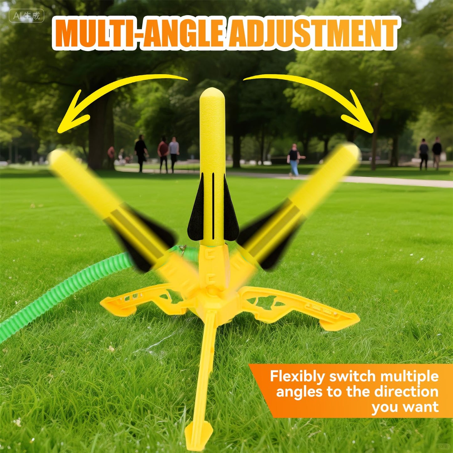 Hopture Rocket Launcher Power Air Toy Set with 10 Multi-Color Foam Rockets Launch Pad, Outdoor Activity Game