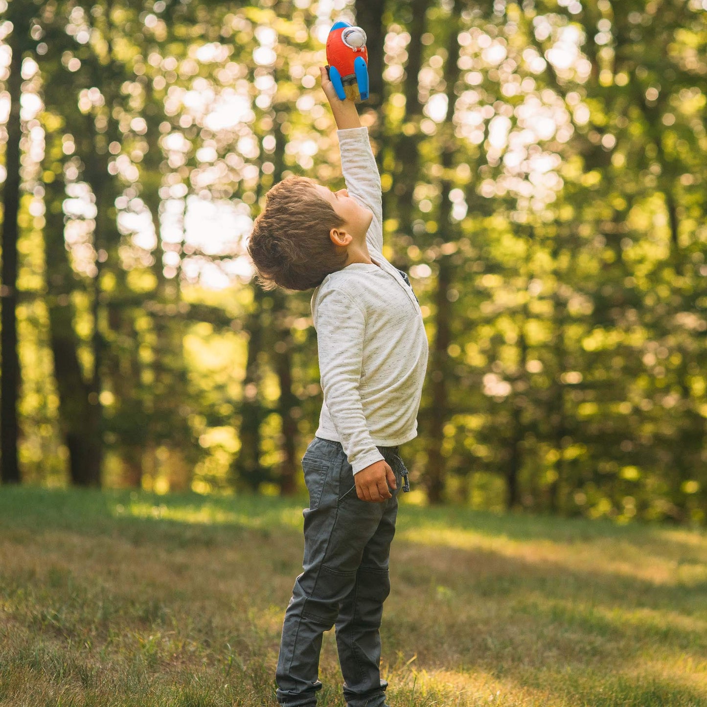 Blippi Rocket Ship Mini Vehicle with Freewheeling 2” Figure - Imaginative Play Toy for Toddlers & Preschoolers