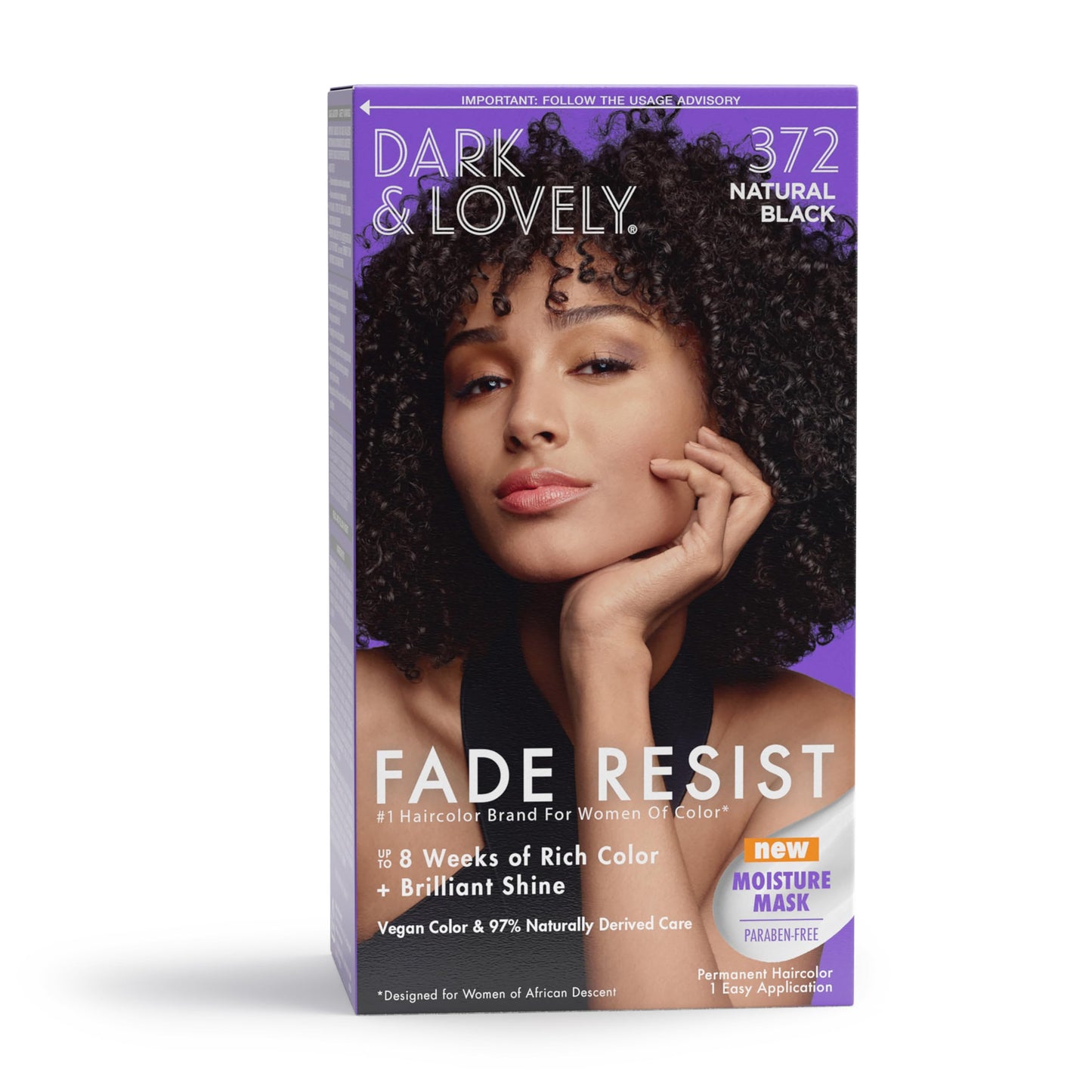 SoftSheen-Carson Dark and Lovely Fade Resist Hair Color – Natural Black 372 | Nourishing Permanent Color with Shea, Avocado & Olive Oils