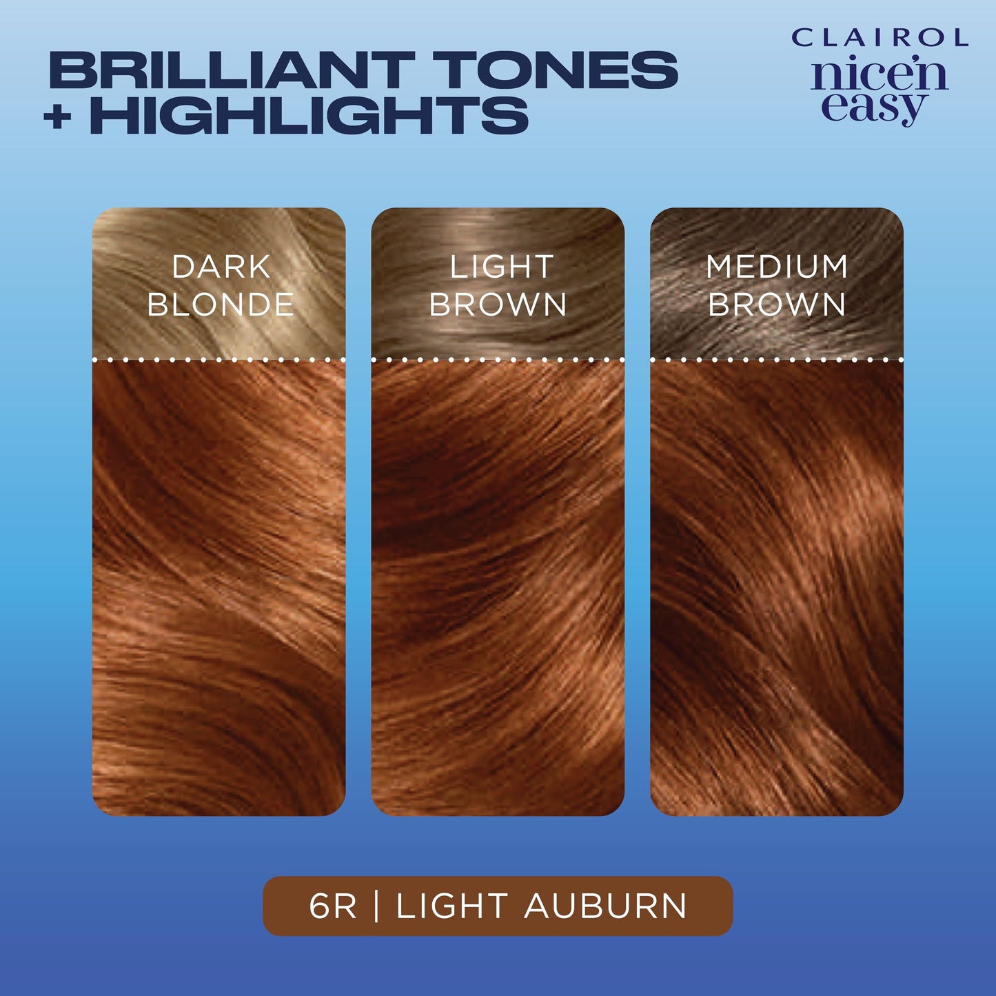 Clairol Nice'n Easy Permanent Hair Dye, 6R Light Auburn Hair Color, Pack of 1