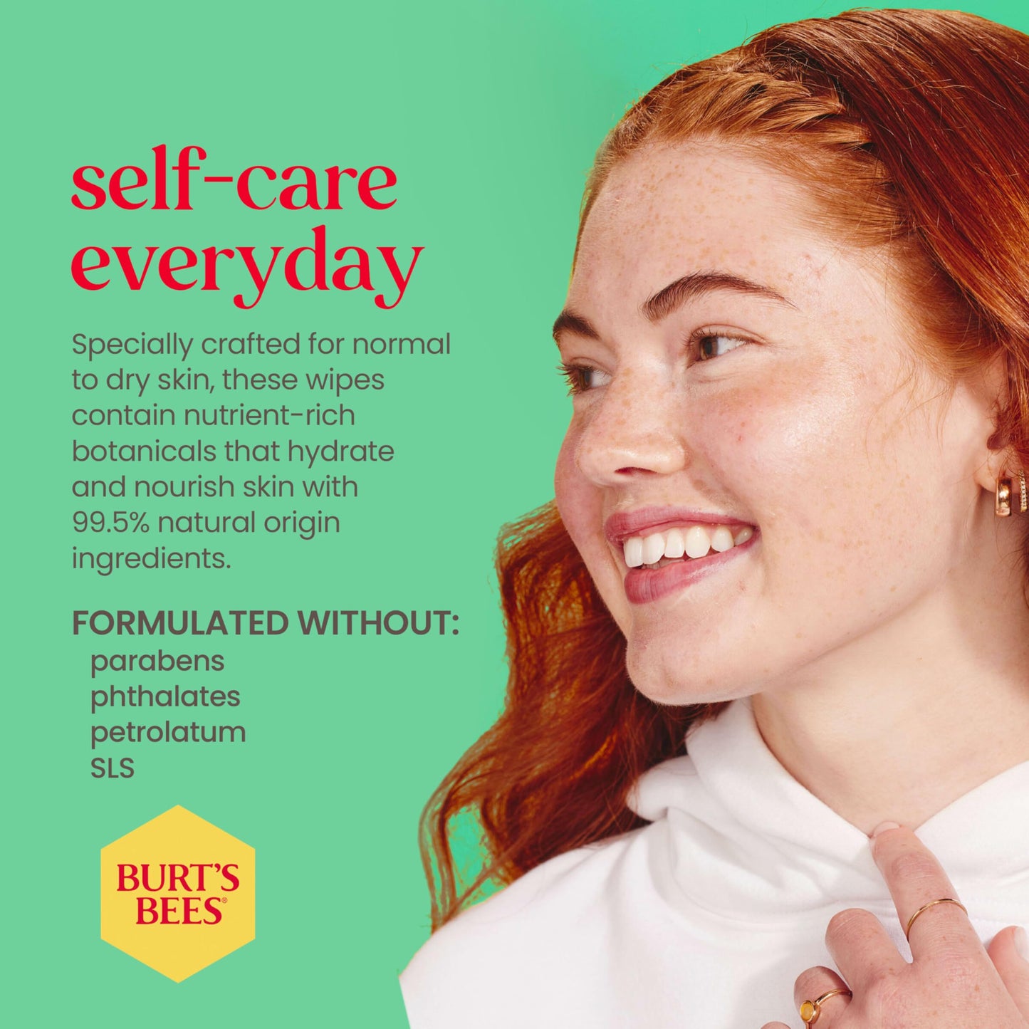 Burt's Bees Stocking Stuffers, Cucumber & Mint Face Wipes, for All Skin Types, Refreshing Makeup Remover & Facial Cleansing Towelettes, Skin Care Christmas Gifts, 30 Ct. (3-Pack)