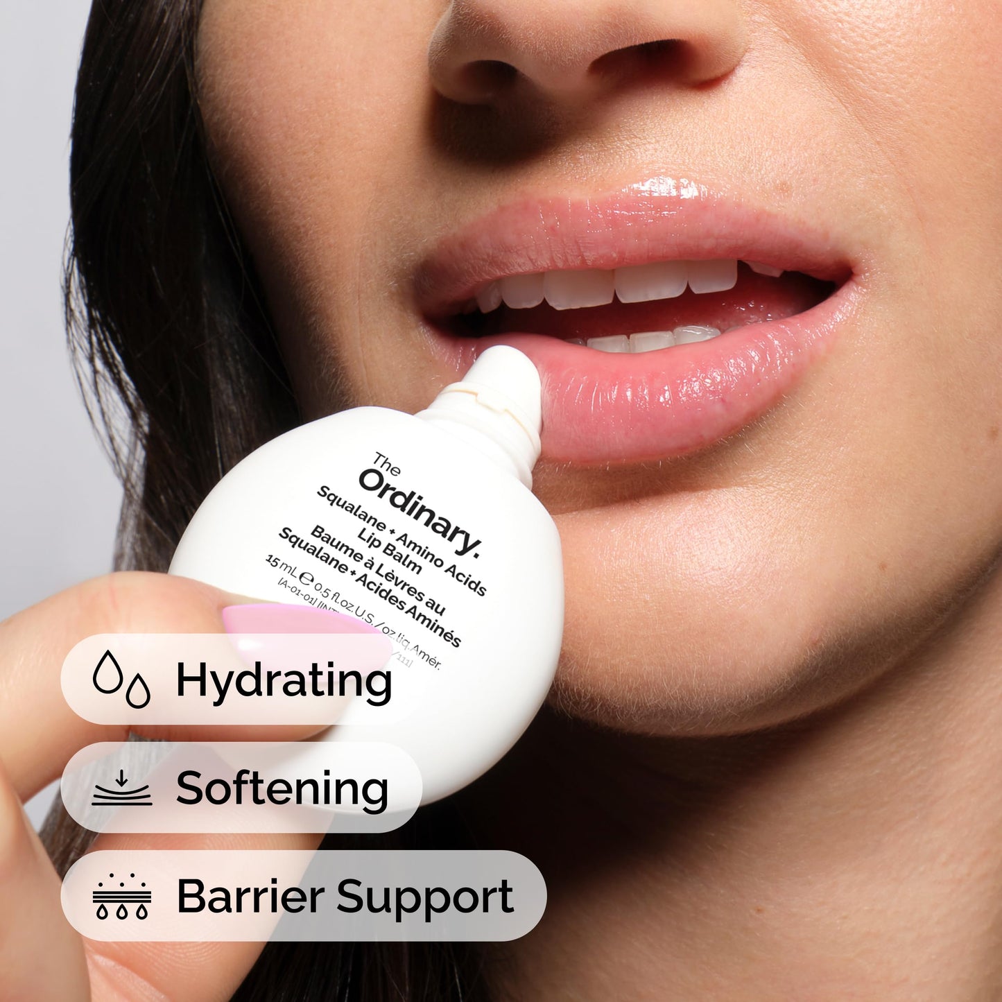 The Ordinary Squalane + Amino Acids Hydrating Lip Balm, for Lips, Elbows, and Cuticles, 0.5 Fl Oz