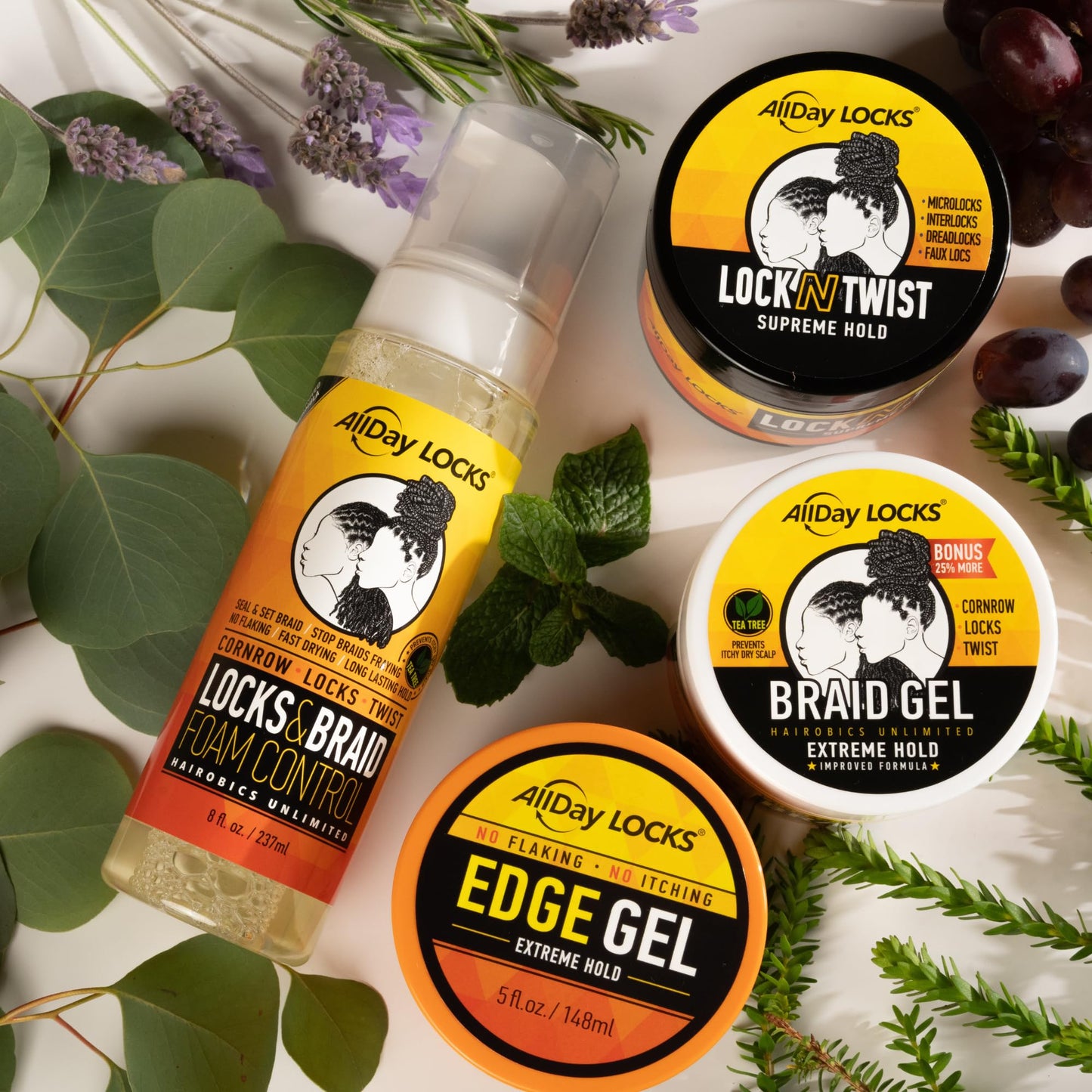 AllDay Locks Lock N Twist Gel 5 oz | Supreme Hold, No Frizz or Flaking | Hydrating & Nourishing with Grape & Avocado | For Braids, Twists & Cornrows