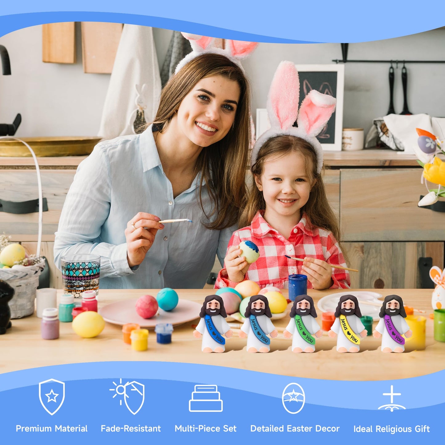 Ajabavbd 30 Pcs Little Jesus Figures, Action Figurines for Easter Egg Stuffers, Christian Gifts, Christmas & Hide-and-Seek Fun