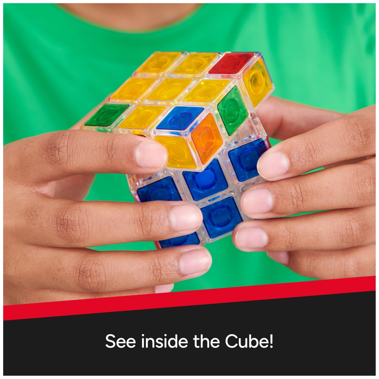 Rubik’s Crystal Cube 3x3 Transparent Puzzle – Color-Matching Brain Teaser, Twisting Fidget Toy & Sensory Game for Kids, Teens & Adults 8+