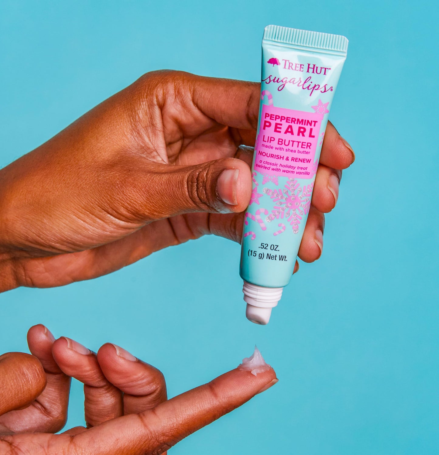 Tree Hut Sugarlips Peppermint Pearl Lip Butter, Limited Edition Holiday, Moisturizing & Nourishing, Full Hydrated Lips, 0.52 fl oz