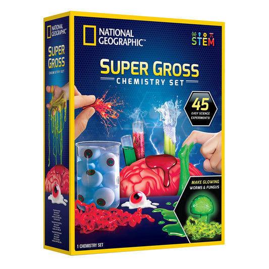 National Geographic Gross Science Kit – 45 Experiments, Brain Dissection, Slime & Creepy STEM Projects for Kids 8-12, Amazon Exclusive