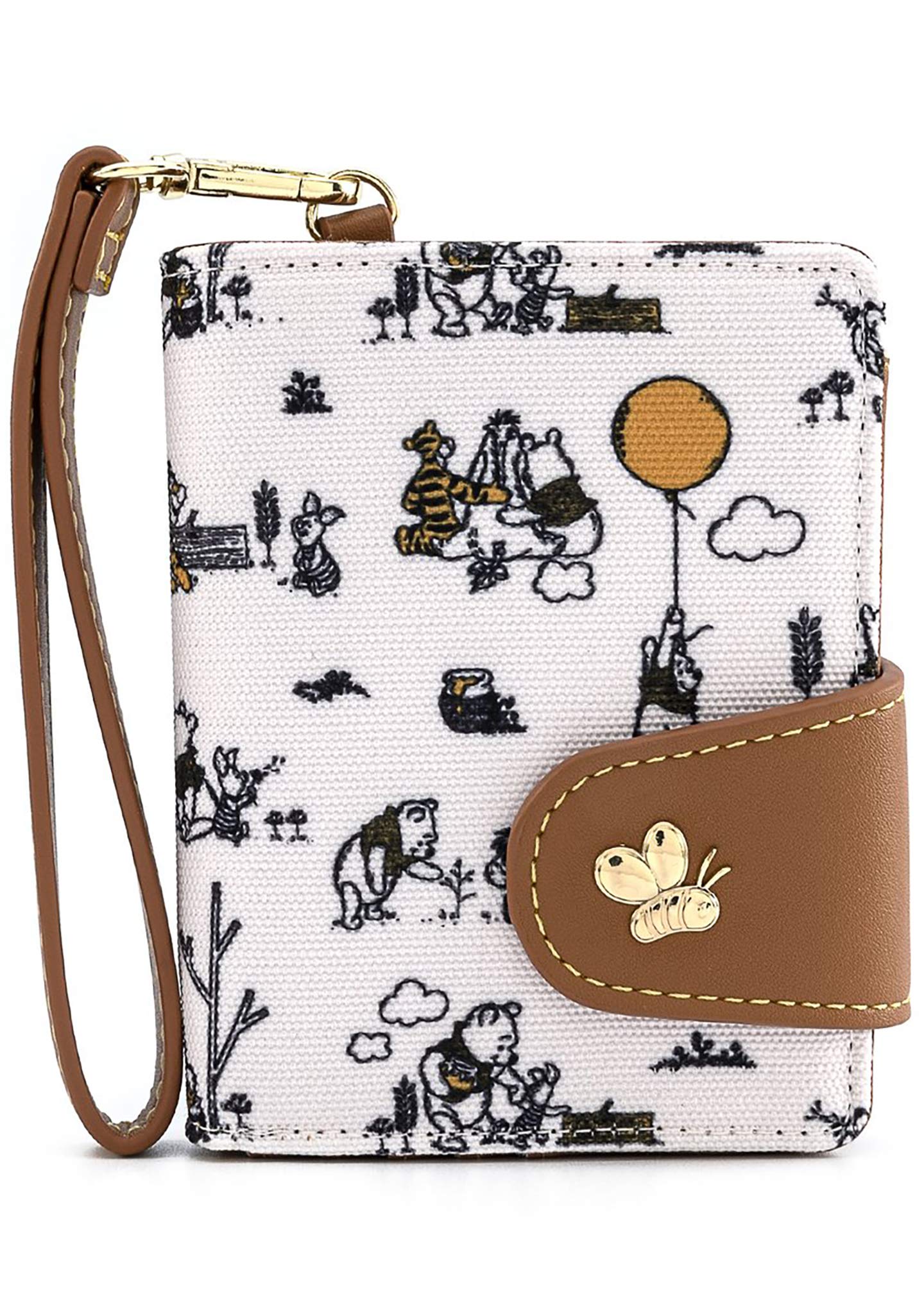 Loungefly Disney Winnie the Pooh Canvas Line Drawing Wristlet Wallet