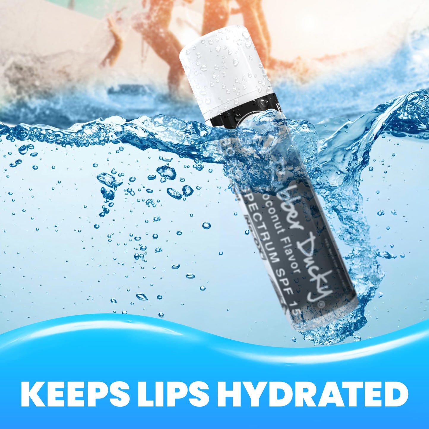 Rubber Ducky Lip Balm SPF 15 - Vegan, Water Resistant Lip Sunscreen with Vitamin E, Coconut Flavor, Broad Spectrum, 3 Pack (.15 oz)