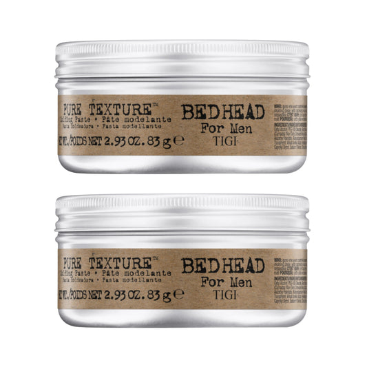 TIGI Bed Head for Men Pure Texture Hair Molding Paste 2.93 oz (2 Pack) | Cream-to-Paste Fusion for Texture, Separation & Versatile Styling