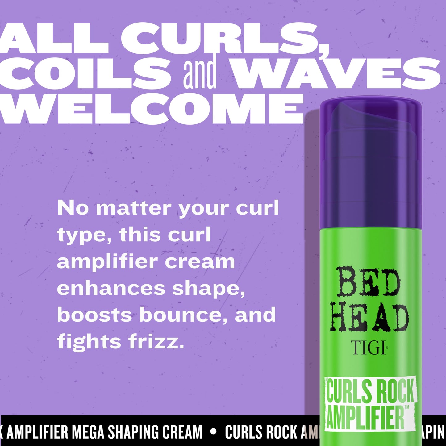 Bed Head by TIGI Curls Rock Amplifier – Curl Shaping and Defining Cream with Anti Frizz Protection for Beautifully Enhanced Curls and Waves, 3.38 fl oz