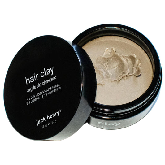 Jack Henry Premium Hair Clay for Men – Matte Finish, All-Day Hold & Low Shine – Natural, Organic Styling Clay for All Hair Types, 1.6 oz