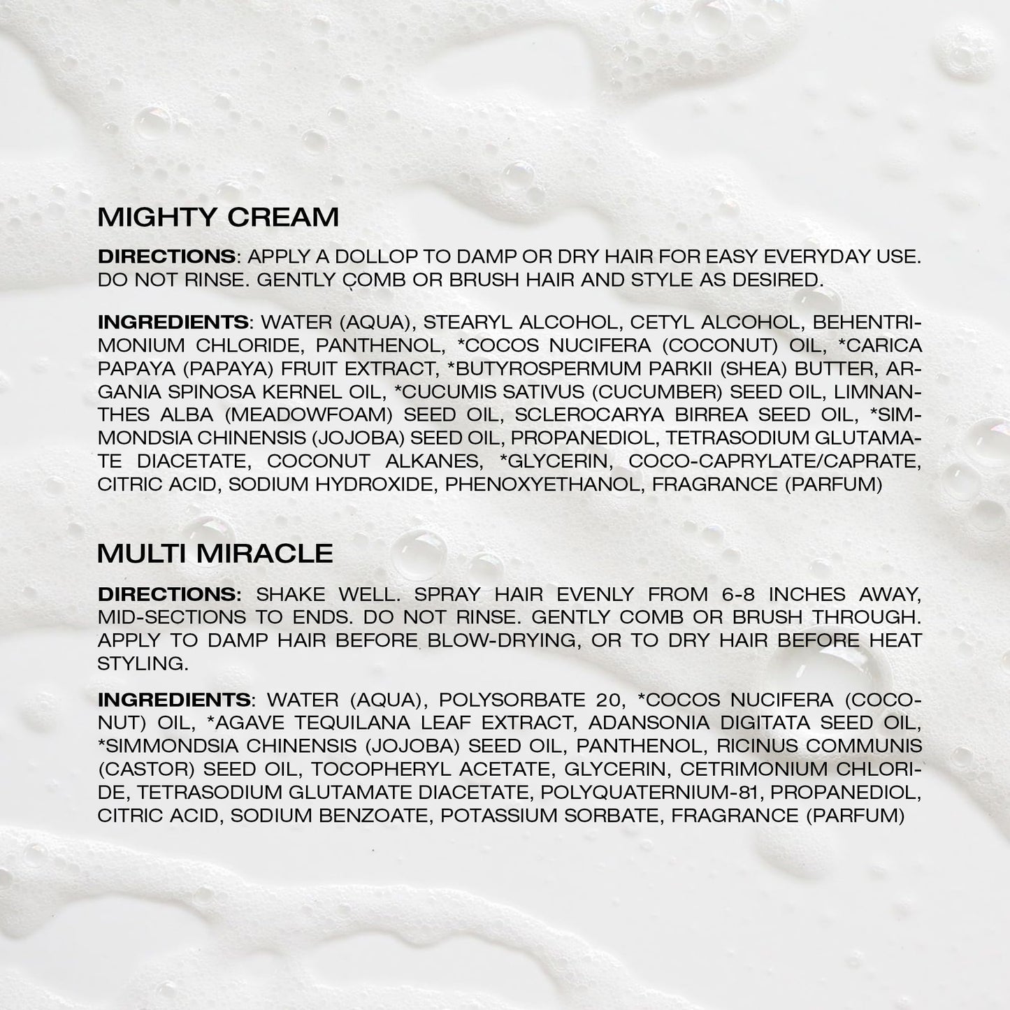 RAW SUGAR Leave-In Conditioner Duo | Multi-Miracle Hair Mist & Mighty Cream | Heat Protectant, Hydrating & Frizz Control Bundle for All Hair Types