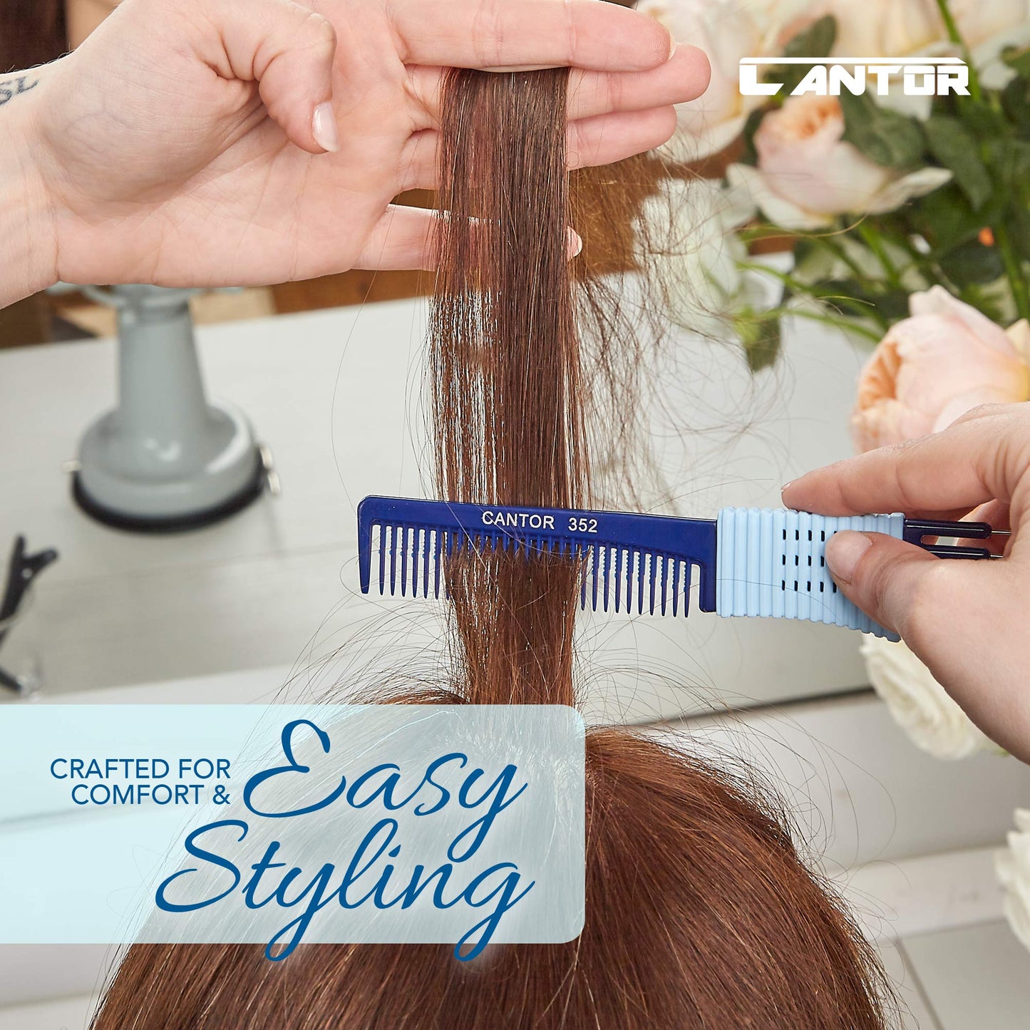 Cantor Lift Teasing Comb and Hair Pick 2 Pack, Stainless Steel Lifts - Anti Static Comb For All Hair Types