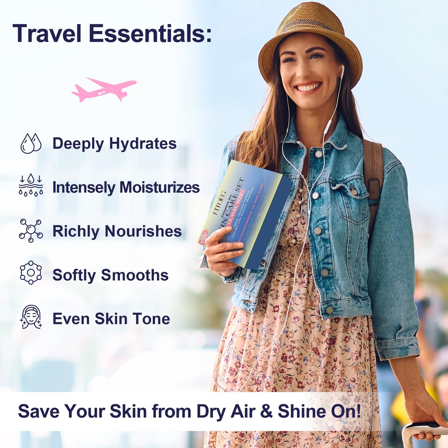 Gentle Hydrating Skincare Set for Teens – Clean Ingredients Daily Facial Kit for Kids & Women, Travel Size Toiletry Essentials Gift Set