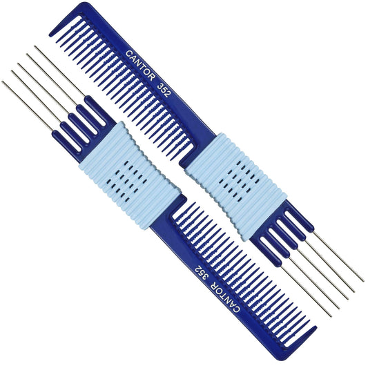 Cantor Lift Teasing Comb and Hair Pick 2 Pack, Stainless Steel Lifts - Anti Static Comb For All Hair Types