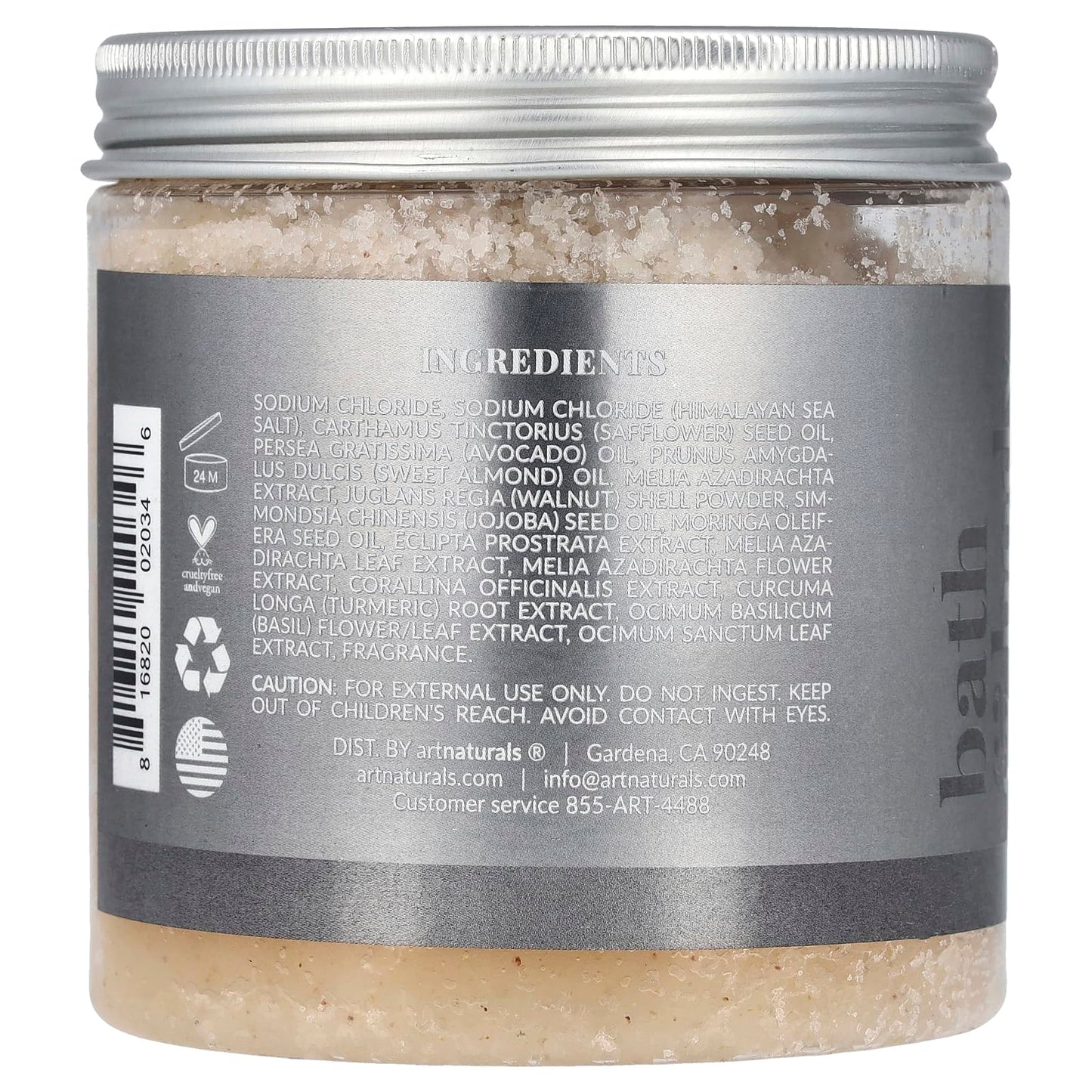ArtNaturals Himalayan Body & Face Scrub 20oz – Deep Cleansing Exfoliator with Sugar & Shea Butter, Natural Pink, Men & Women