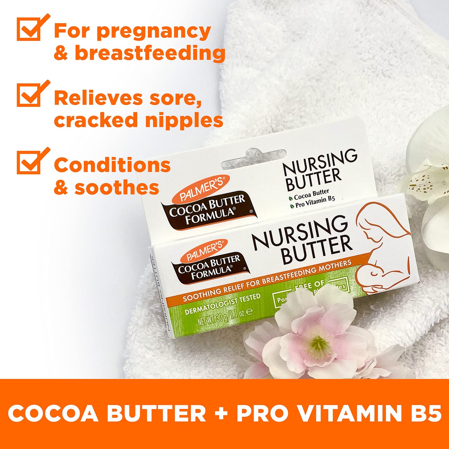 Palmer's Cocoa Butter New Moms Postpartum Kit – Body Lotion, Nursing Butter, Bust Cream & Skin Therapy Oil, Dermatologist Approved
