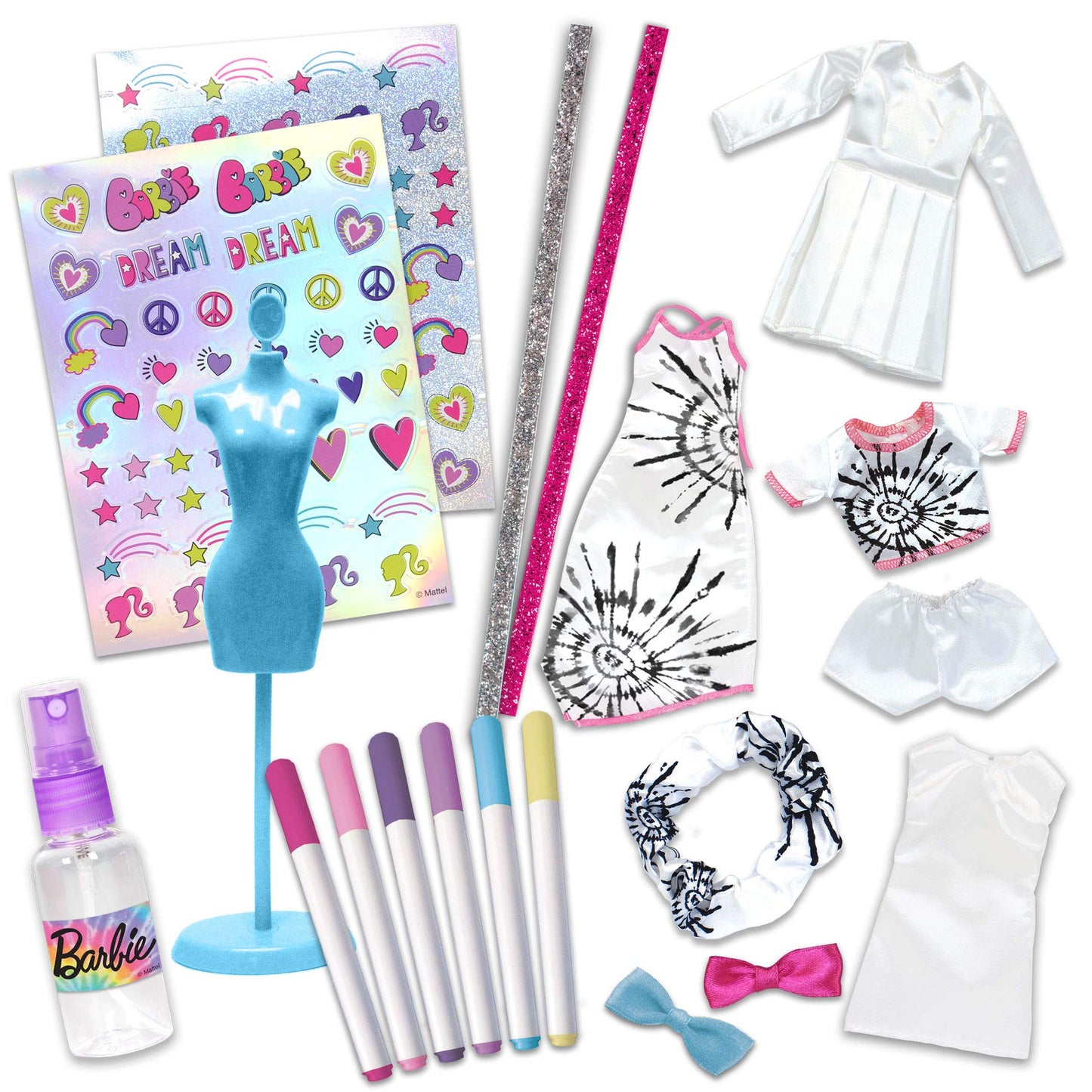 Barbie Tie-Dye Fashion Designer Kit – DIY Dress Design Set with Markers, Stickers & Tools, Craft Real Barbie Outfits for Girls 6+