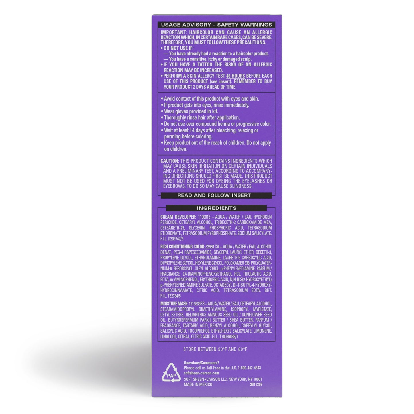 SoftSheen-Carson Dark and Lovely Fade Resist Hair Color – Natural Black 372 | Nourishing Permanent Color with Shea, Avocado & Olive Oils