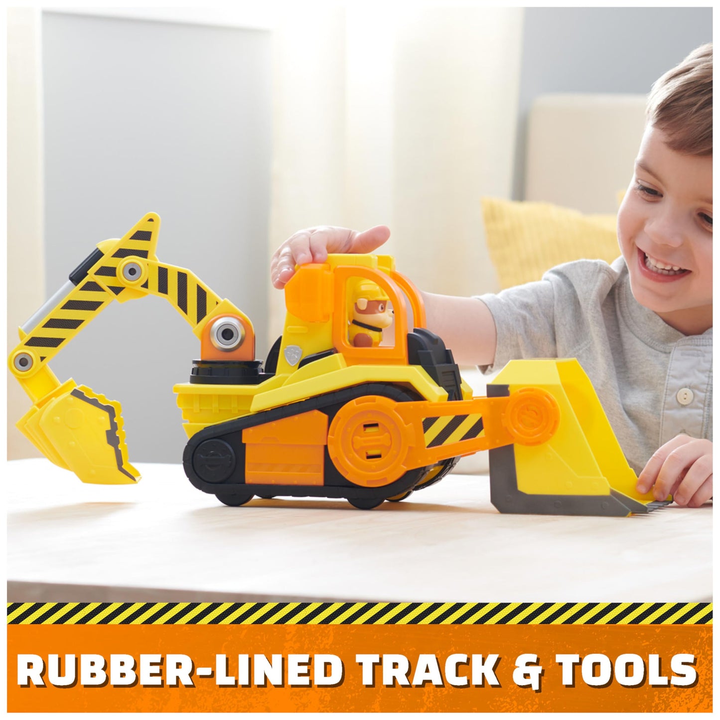 Rubble & Crew, Bark Yard Deluxe Bulldozer Construction Truck Toy with Lights, Sounds & Rubble Action Figure, Kids Toys for Boys & Girls Ages 3+