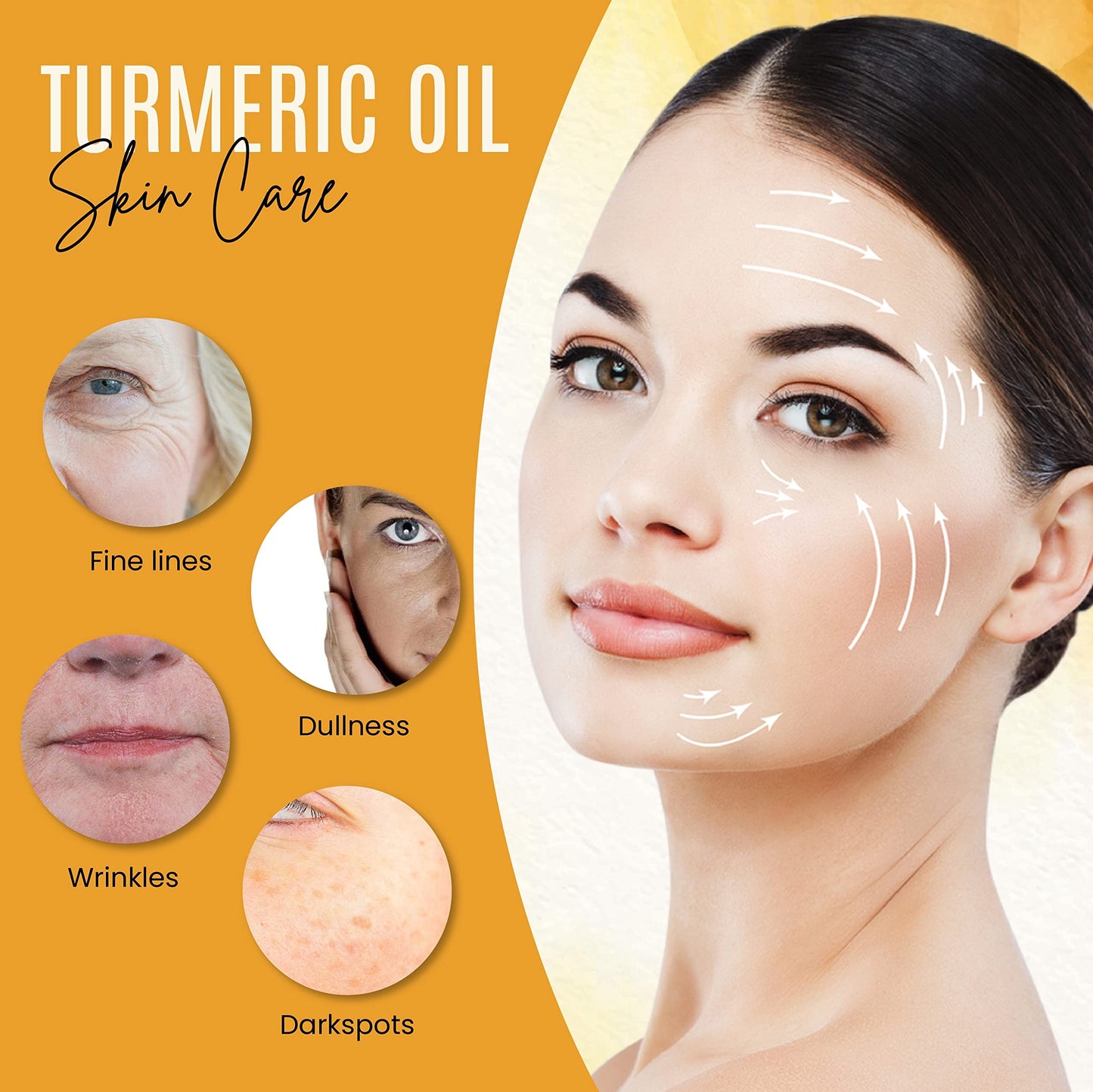 DERMAXGEN Organic Turmeric Face Oil – Brightening, Anti-Aging, Hydrating for Dark Spots, Dry Skin, Face, Neck & Eyes, 2 fl. oz