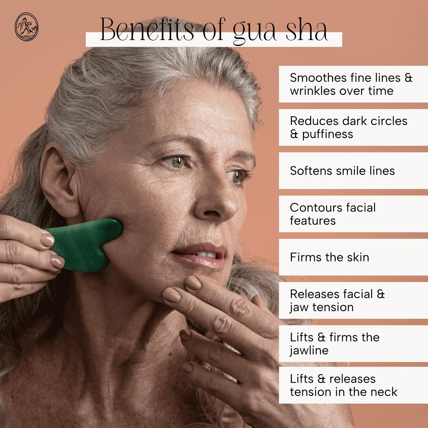 Mount Lai Jade Gua Sha Facial Tool – 100% Genuine Jade for Face Sculpting, Lymphatic Drainage, Puffiness Reduction & Radiance