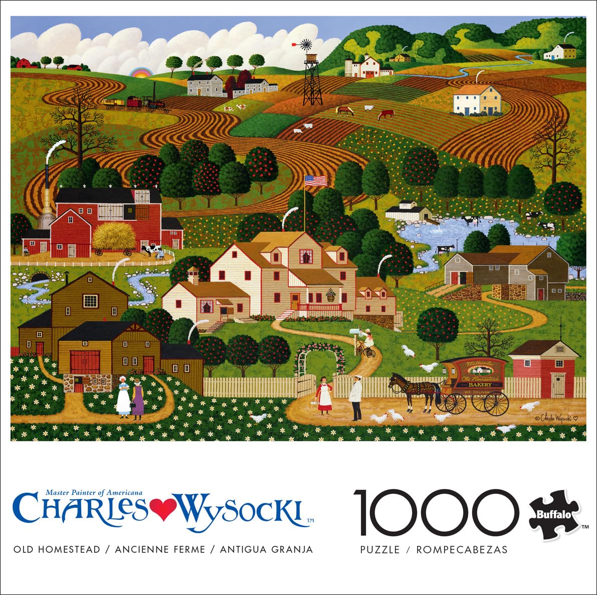Buffalo Games - Charles Wysocki - Old Homestead - 1000 Piece Puzzle - Challenging Puzzle Perfect for Game Nights - Finished Size is 26.75 x 19.75