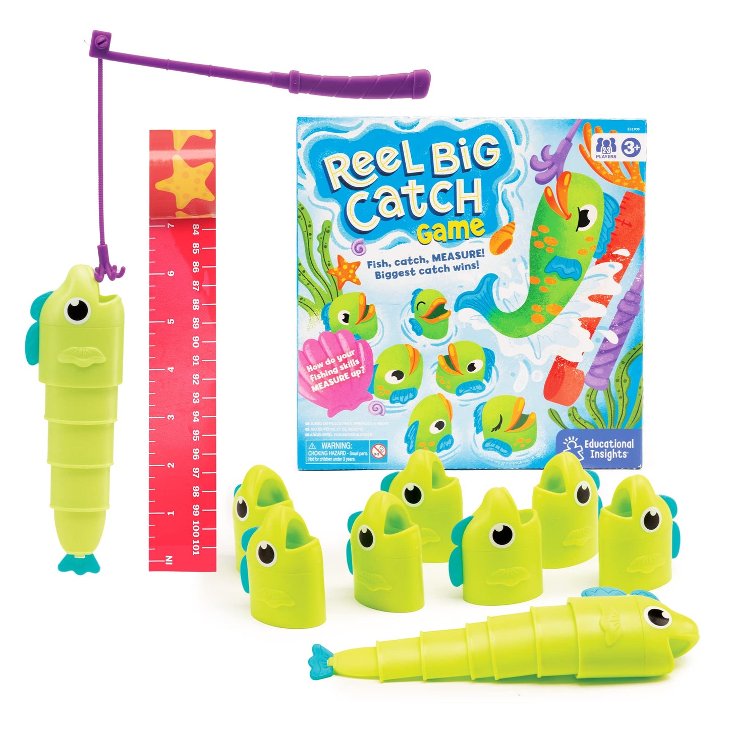 Educational Insights Reel Big Catch Game – Fishing & Fine Motor Skills Toy for Preschoolers, Early Math Learning, Fun Family Gift Ages 3+