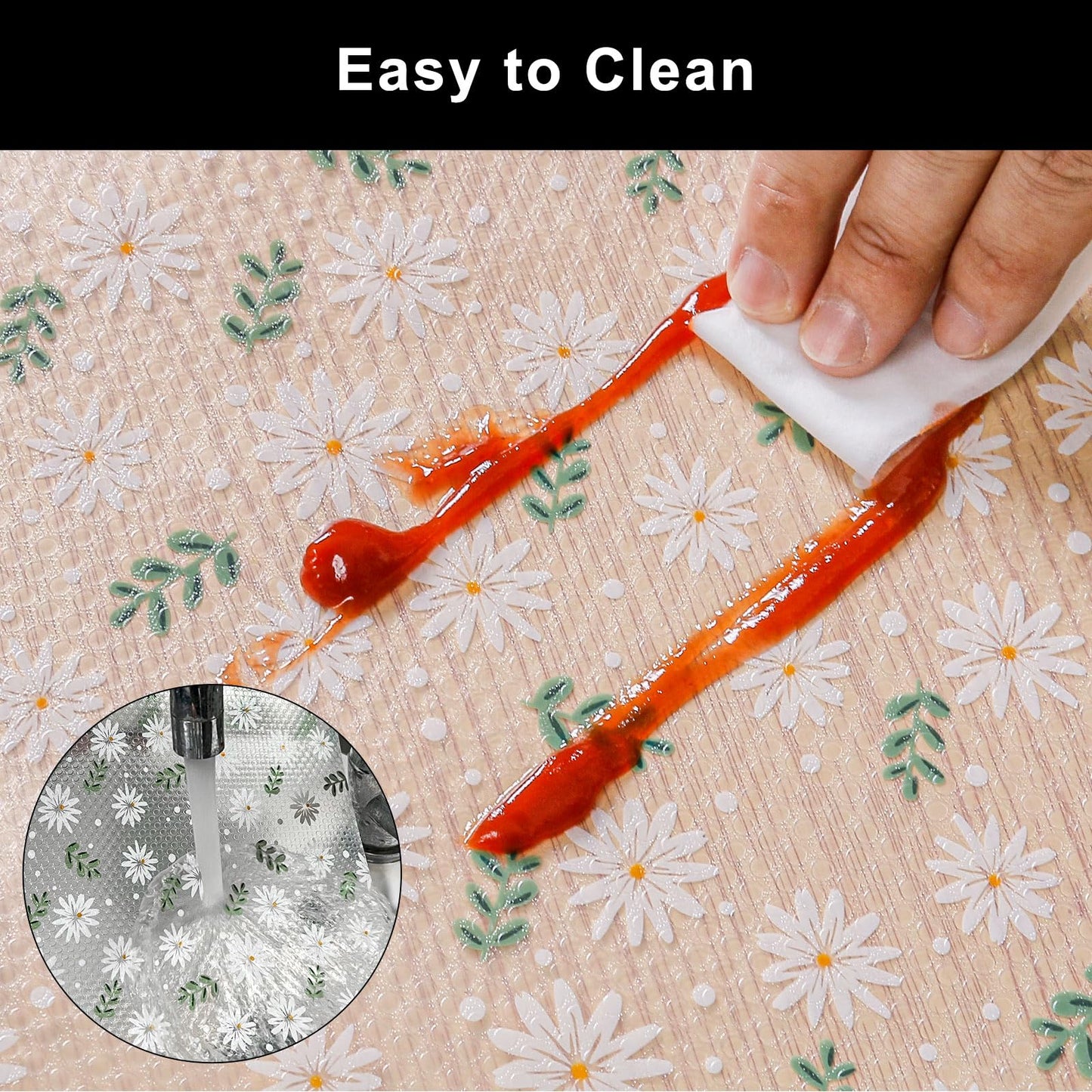 Cooyes Premium Non-Adhesive Shelf Liner – Waterproof EVA Cabinet & Drawer Mat for Kitchen, Durable, Modern Pattern, Easy to Cut