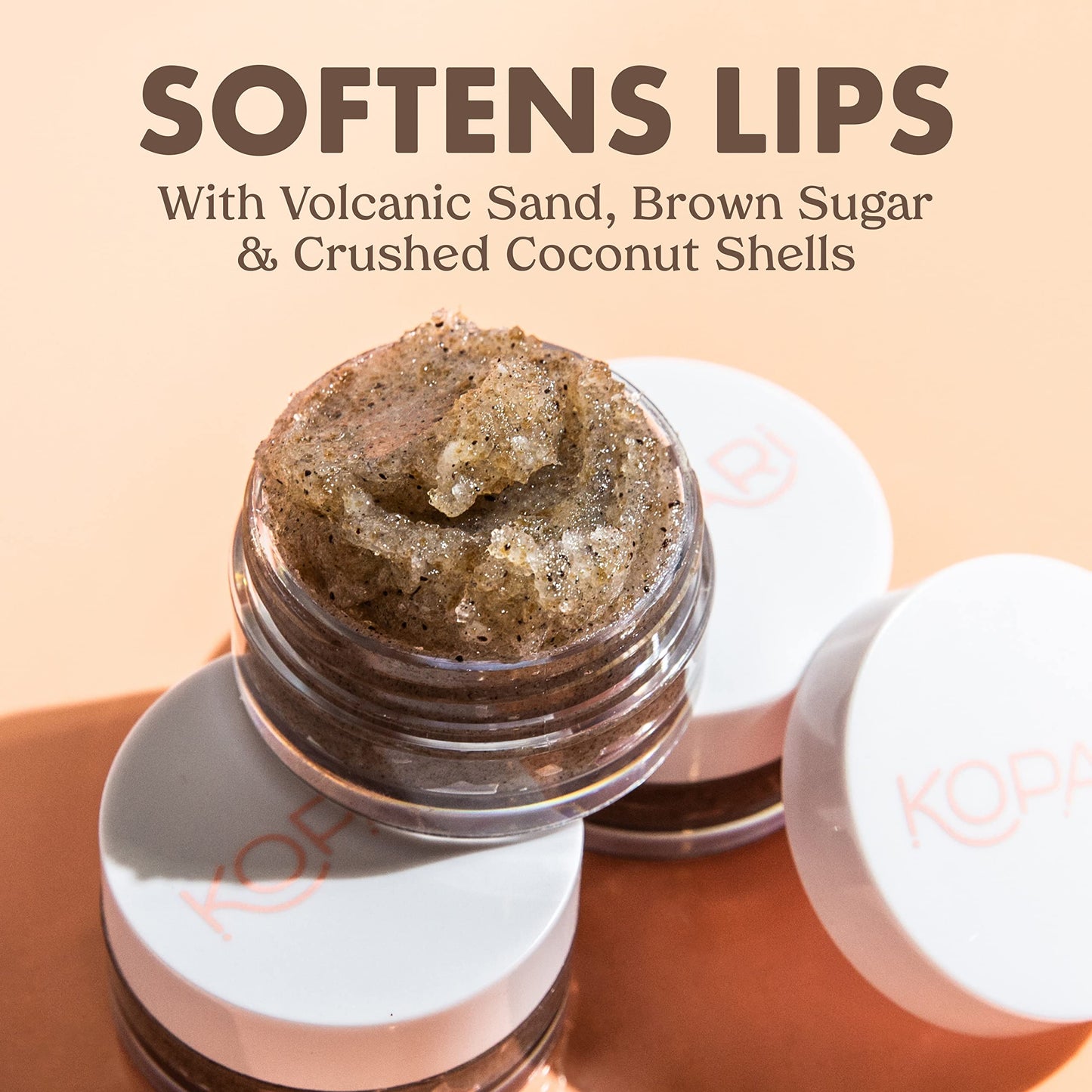 Kopari Coconut Lip Scrubby – Exfoliating & Hydrating Lip Scrub with Volcanic Sand, Brown Sugar & Coconut Oil, Vanilla, Vegan