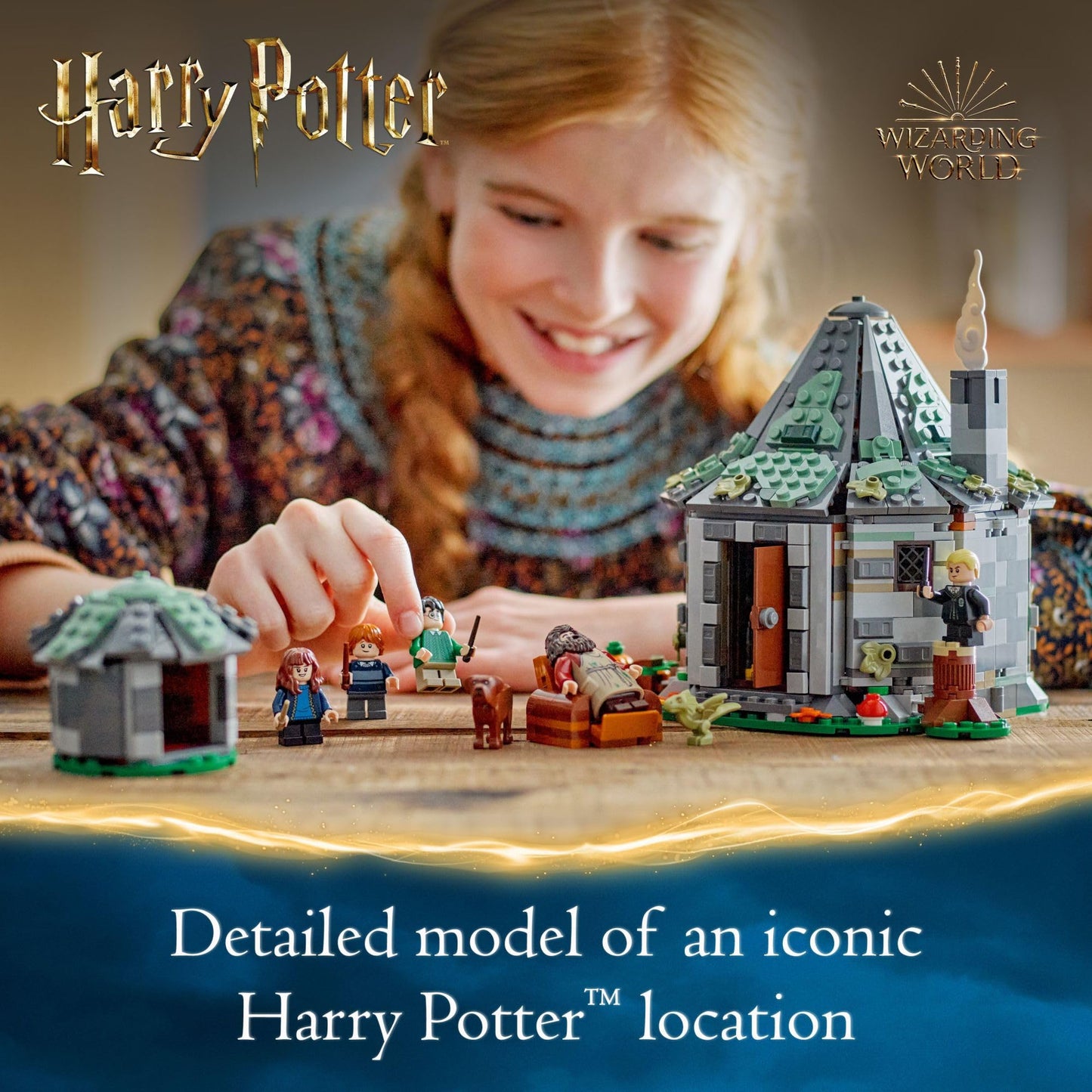 LEGO Harry Potter Hagrid's Hut: An Unexpected Visit Building Set – Includes 7 Minifigures, Buildable Hut & Baby Dragon Toy for Kids Ages 8+, 76428