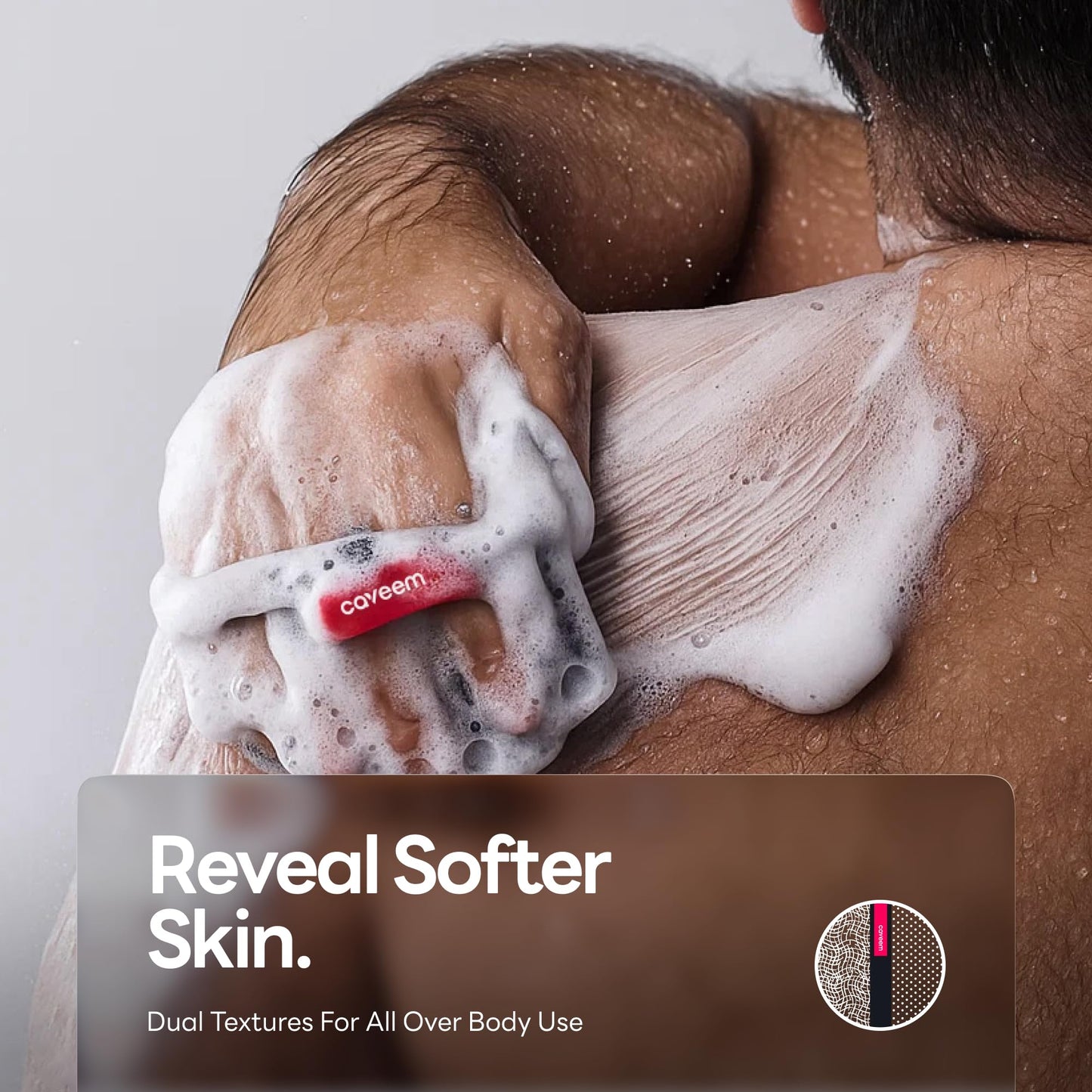 Caveem Exfoliating Body Scrubber, Bath and Body Scrub Buffer, Body Exfoliator for Remove Dead Skin, Gentle and Rough Lightweight Sponge for Shower (2 Pack)