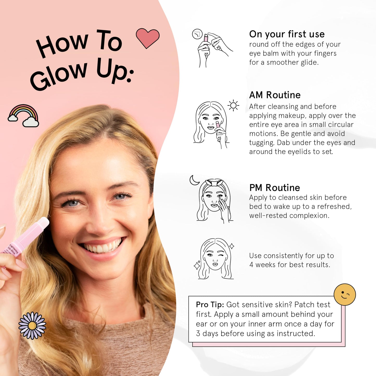 Grace & Stella Under Eye Brightener Balm Stick - Vegan Caffeine Eye Cream for Dark Circles, Puffiness & Wrinkles, Travel Size 0.13oz