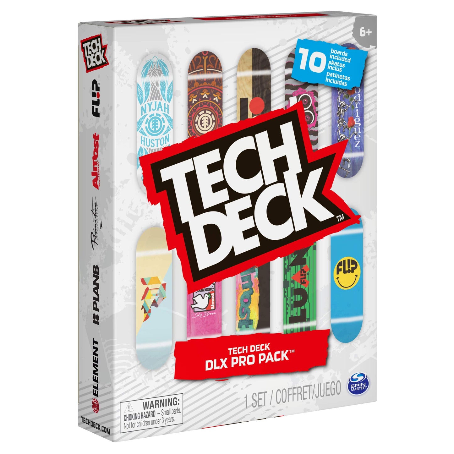 Tech Deck, DLX Pro 10-Pack of Collectible Fingerboards, For Skate Lovers, Kids Toy for Ages 6 and up