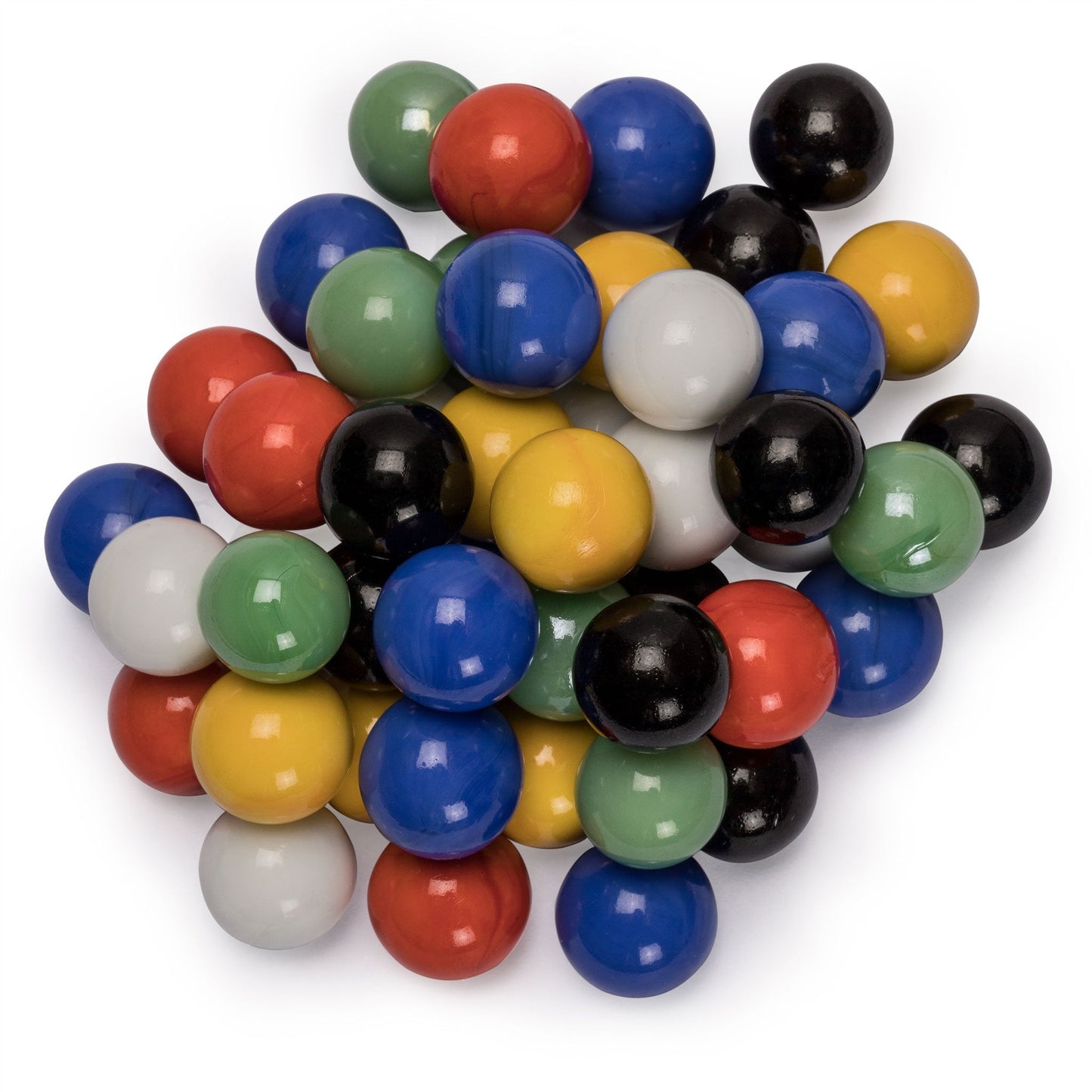 Yellow Mountain Imports 60 Pieces Chinese Checkers Marbles Set with Solid Colors - 16 Millimeters