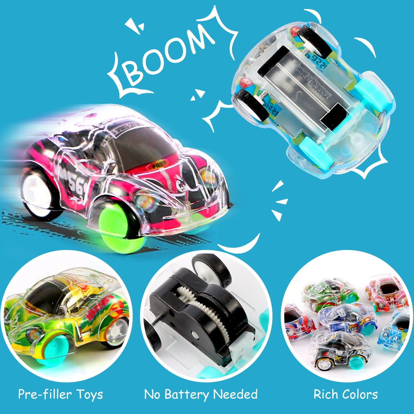 QSONSELL 50PCS Mini Pull Back Cars - Race Toy Cars for Kids, Toddlers, Classroom Prizes, Pinata & Easter Basket Stuffers