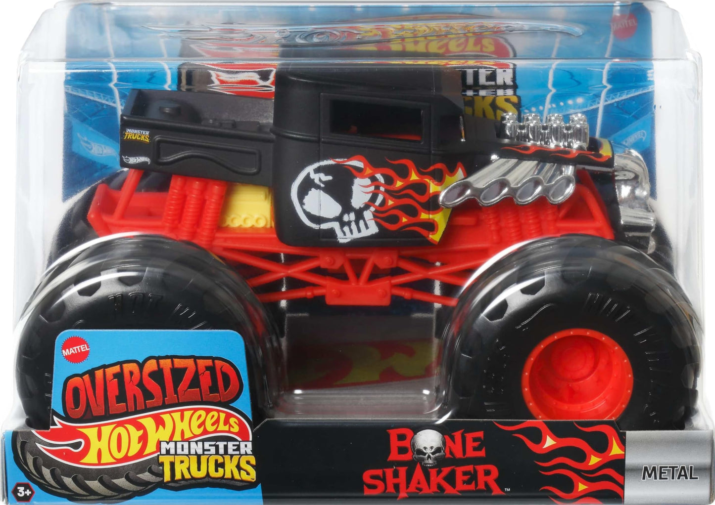 Hot Wheels Monster Trucks, Oversized Monster Truck, 1:24 Scale Die-Cast Toy Truck with Giant Wheels and Cool Designs